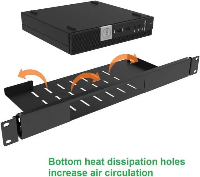 Alt view image 5 of 6 - JINGCHENGMEI Mini Rack Mount for Dell OptiPlex Micro Form Factor Case-1U Hinged Server Rack Shelf with Easy Access Network Connections in 19-inch Network Cabinet or Server Rack