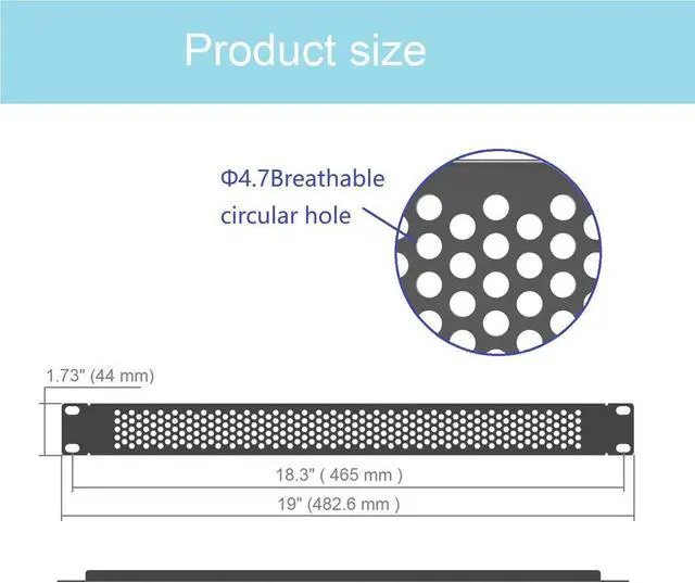 Alt view image 2 of 6 - 5 Pack 1U Venting Blank Panel - Steel Blank Rack Mount Panel Spacer for 19in Server Rack Cabinet or Enclosure, Black (1UVBP5PC)