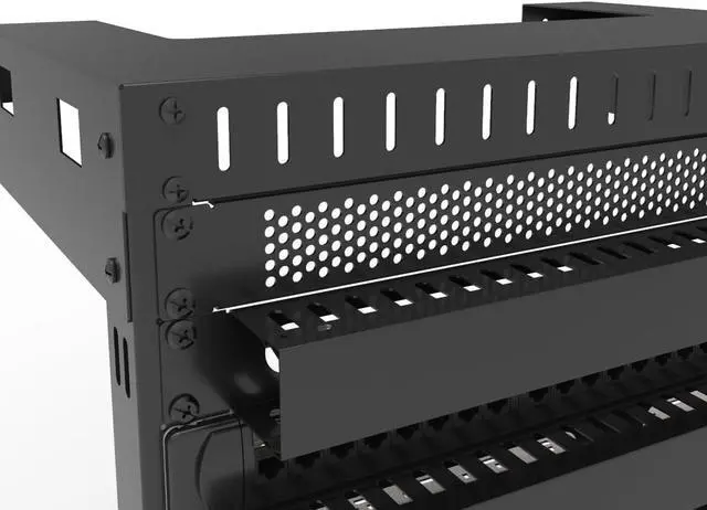 Alt view image 5 of 6 - 5 Pack 1U Venting Blank Panel - Steel Blank Rack Mount Panel Spacer for 19in Server Rack Cabinet or Enclosure, Black (1UVBP5PC)