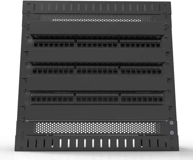 Alt view image 6 of 6 - 5 Pack 1U Venting Blank Panel - Steel Blank Rack Mount Panel Spacer for 19in Server Rack Cabinet or Enclosure, Black (1UVBP5PC)