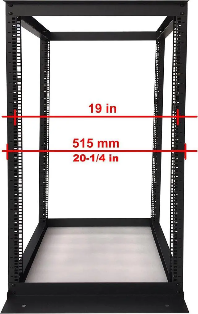 Alt view image 2 of 7 - 18U 4 Post Open Frame 19" Network Server Rack Cabinet Adjustable Depth 24"-37" for Network or Server New!