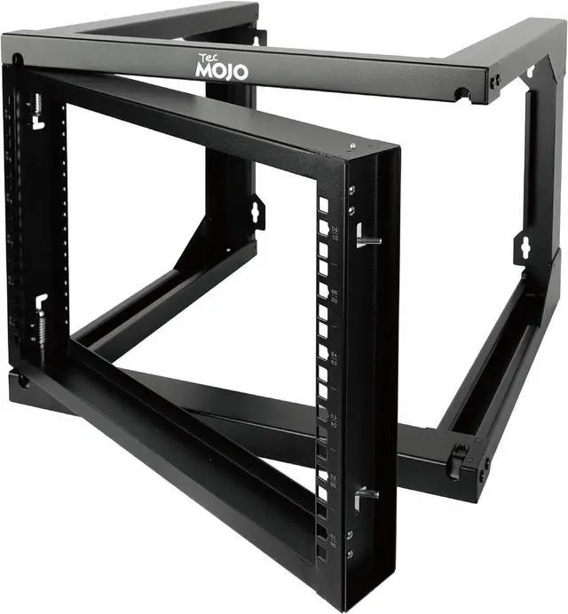 Main image of 6U Wall Mount Server Rack, Open Frame Network Rack for 19" Computer/AV/Data/IT/Media Equipment, 18" Depth, 16" Apart Mounting Holes, Swing Gate, Square and Tapped Holes