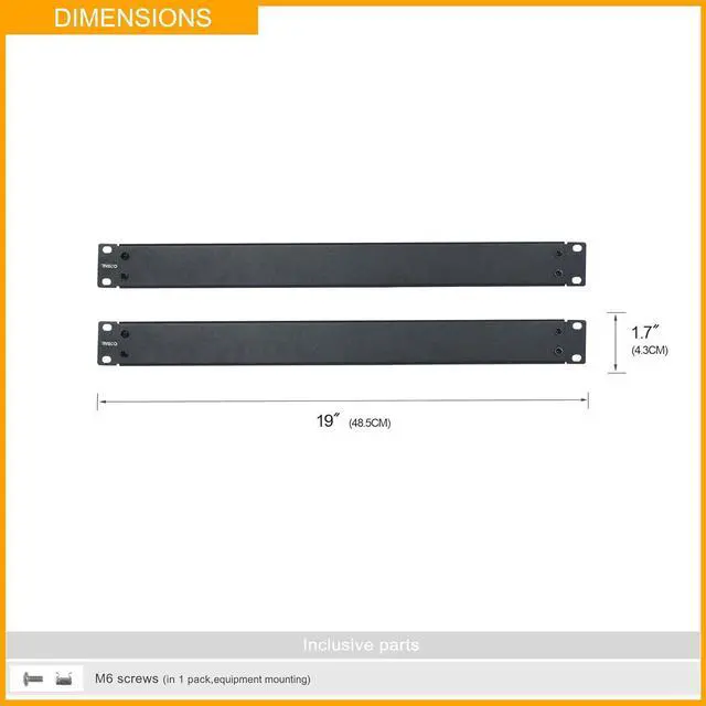 Alt view image 4 of 6 - RIVECO 2PCS 1U Blank Panel for Server Racks & Network Cabinets 19" Blind Plate Black