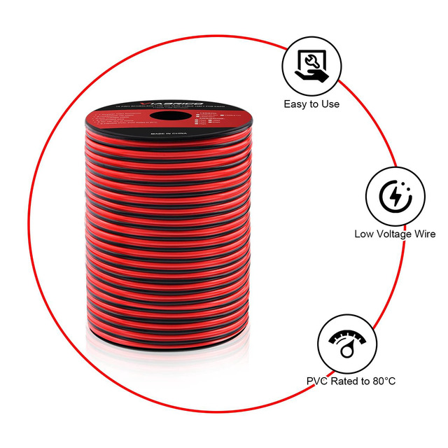 thumbnail image 2 of Audiopipe 100ft 2 Conductor Speaker Wire – 4 Pack (14, 16, 18, 20 Gauge) CCA Zip Wire 2 of 4