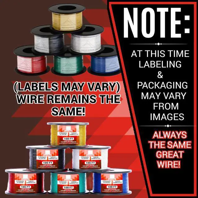 Alt view image 2 of 7 - 16 Gauge Wire Combo 6 Pack 12V 100'FT per Roll (600 ft Total) Auto Wire Copper Clad Aluminium Low Voltage