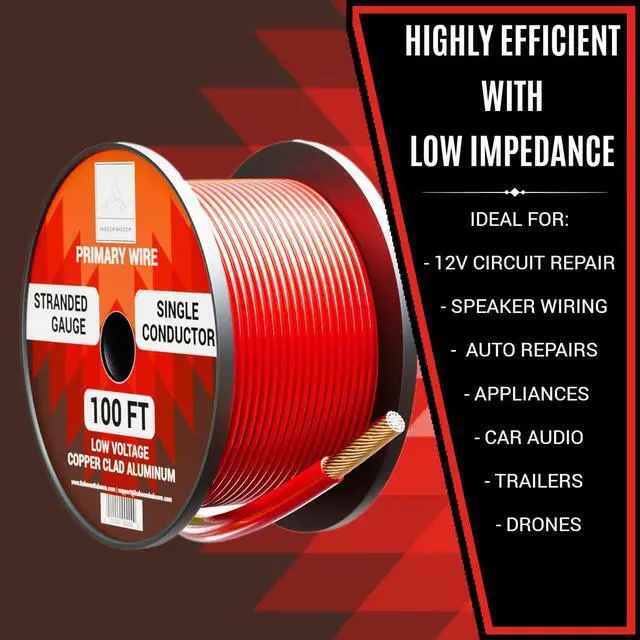 Alt view image 4 of 7 - 16 Gauge Wire Combo 6 Pack 12V 100'FT per Roll (600 ft Total) Auto Wire Copper Clad Aluminium Low Voltage
