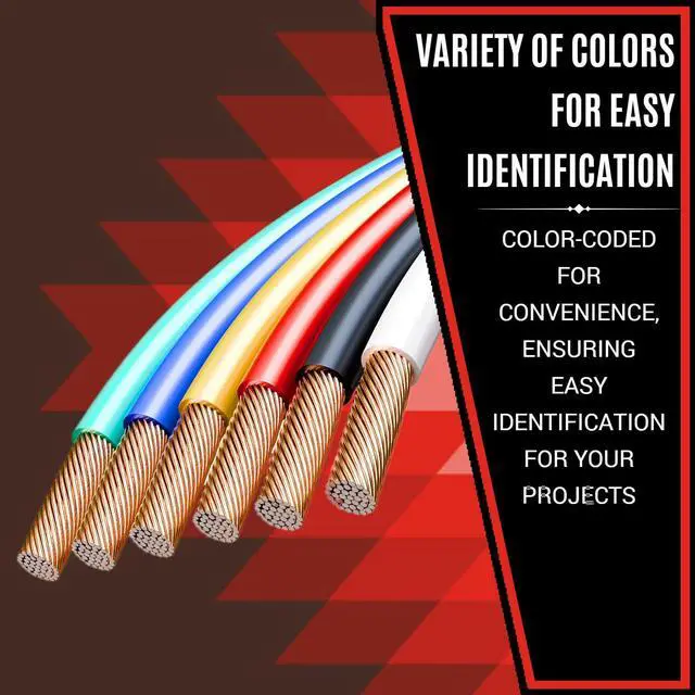 Alt view image 6 of 7 - 16 Gauge Wire Combo 6 Pack 12V 100'FT per Roll (600 ft Total) Auto Wire Copper Clad Aluminium Low Voltage