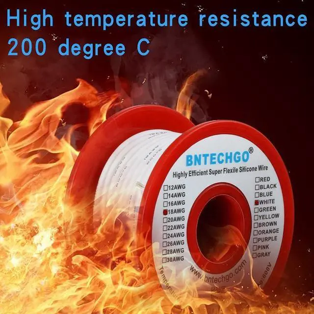 Alt view image 5 of 7 - BNTECHGO 18 Gauge Silicone Wire Spool 50 ft White Flexible 18 AWG Stranded Tinned Copper Wire Single Conductor Wire