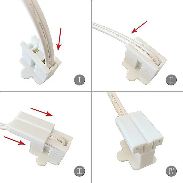 Alt view image 6 of 7 - SPT-1 Wire 50FT Electrical Wire 18-Gauge 2-Conductor Wire Hookup Stranded Copper Wire Extension Cable with 4 Vampire Plugs 10 Velcro Cable Ties, White