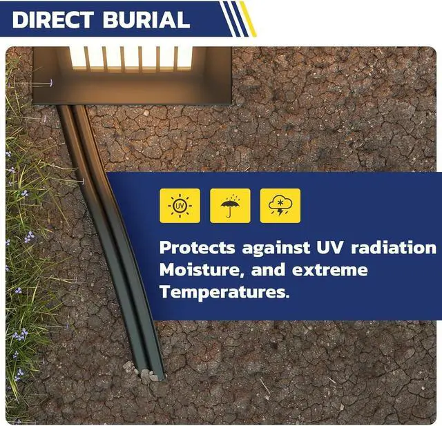 Alt view image 3 of 6 - Low Voltage Landscape Wire,12/2 500FT haisstronica Landscape Lighting Copper Wire 12 Gauge 2 Conductor Landscaping Lights Wired Outdoor Direct Burial Electrical Wire