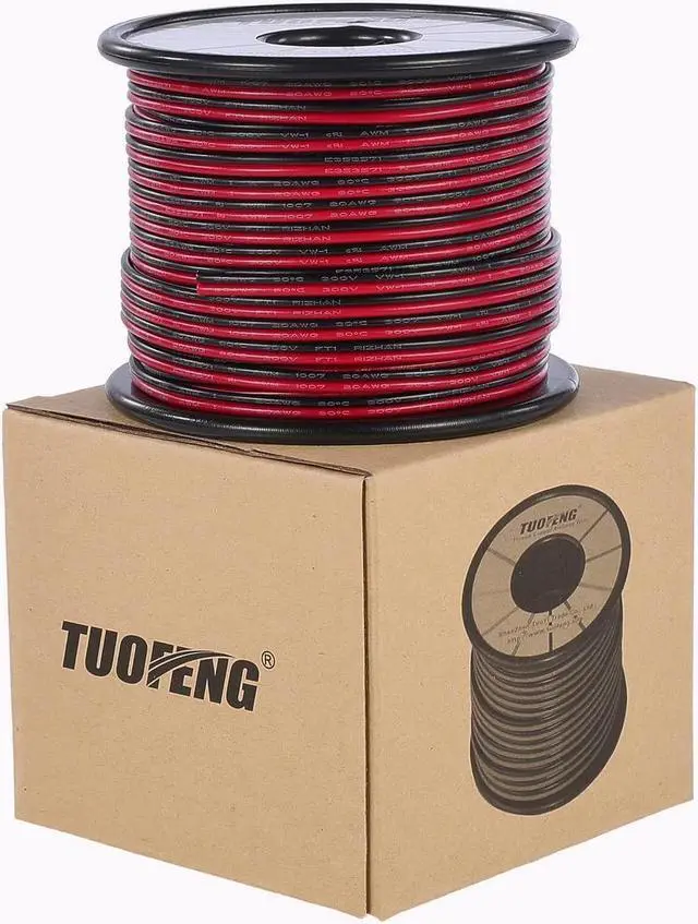 Alt view image 7 of 7 - 22awg Electrical Wire 100 ft 22 Gauge Led Wire 2 Pin Extension Cable Wire Red Black Wires 12V/24V DC Cable for Led Strips Single Colour