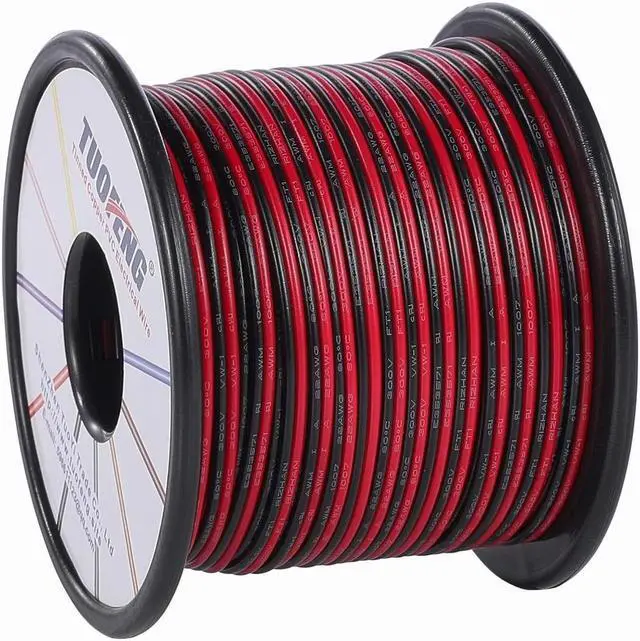 Alt view image 6 of 7 - 22awg Electrical Wire 100 ft 22 Gauge Led Wire 2 Pin Extension Cable Wire Red Black Wires 12V/24V DC Cable for Led Strips Single Colour