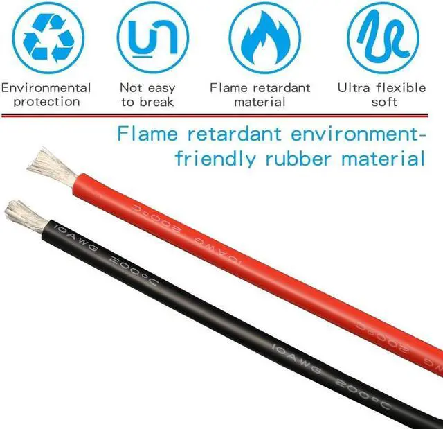 Alt view image 5 of 7 - BNTECHGO 10 Gauge Silicone Wire 10 ft red and 10 ft Black Flexible 10 AWG Stranded Tinned Copper Wire