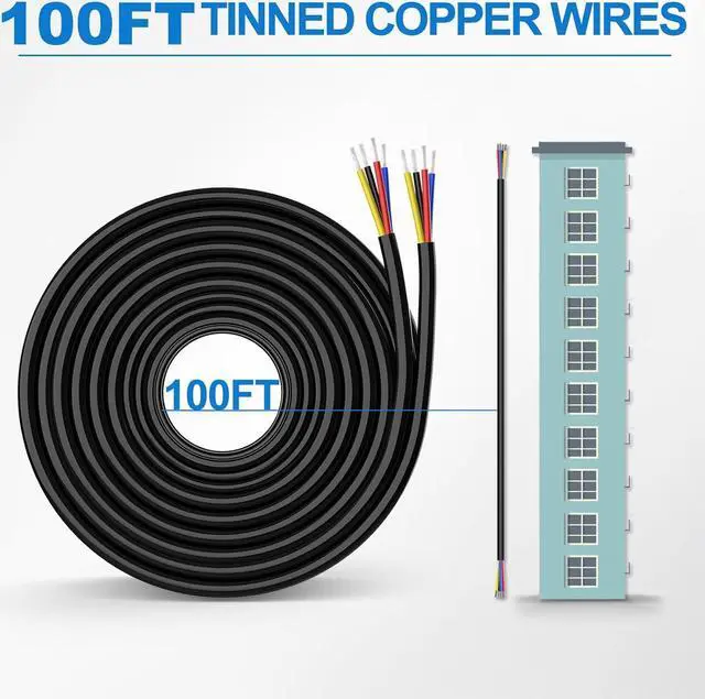 Alt view image 5 of 6 - 16 Gauge Wire 4 Conductor Electrical Wire, 16 AWG Wire Stranded PVC Cord, 12V Low Voltage/Tinned Copper/Flexible/16/4 Wire for Automotive Wire LED Strips Lamp Lighting Marine (100FT-30.48M)