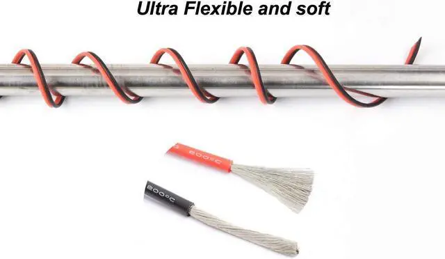 Alt view image 3 of 6 - 16 awg Silicone Electrical Wire Cable 66ft [Black 33ft Red 33ft] 16 Gauge Separete Wire Hook Up Oxygen Free Stranded Tinned Copper Wire High Temperature Resistance Spool