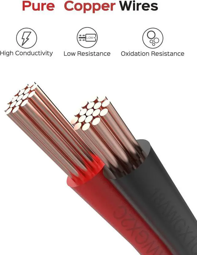Alt view image 2 of 7 - 18AWG 2 Wire Electrical Cord JACKYLED 2 Conductor 10M/32.8ft Wire Cord 18 Gauge Flexible Cable for LED Strips Electrical Wire 12V/24V DC Cable, 18/2 Wire Black and Red