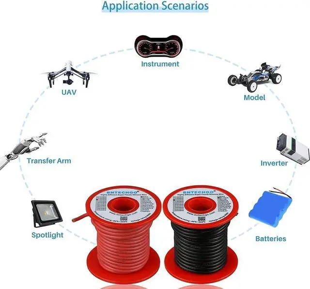 Alt view image 6 of 7 - BNTECHGO 16 Gauge Silicone Wire Spool red and Black Each 50ft Flexible 16 AWG Stranded Tinned Copper Wire