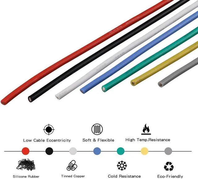 Alt view image 4 of 7 - BNTECHGO 12 Gauge Silicone Wire Kit 7 Color Each 3 ft Flexible 12 AWG Stranded Tinned Copper Wire