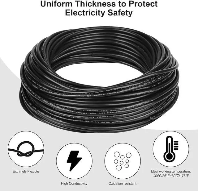 Alt view image 4 of 7 - 18 Gauge Electrical Wire 2 Conductor,18 AWG Electrical Wire Stranded PVC Cord Oxygen-Free Copper Cable,50FT Pure Copper Electrical Wire Cord for LED Lamp Lighting Strips Automotive