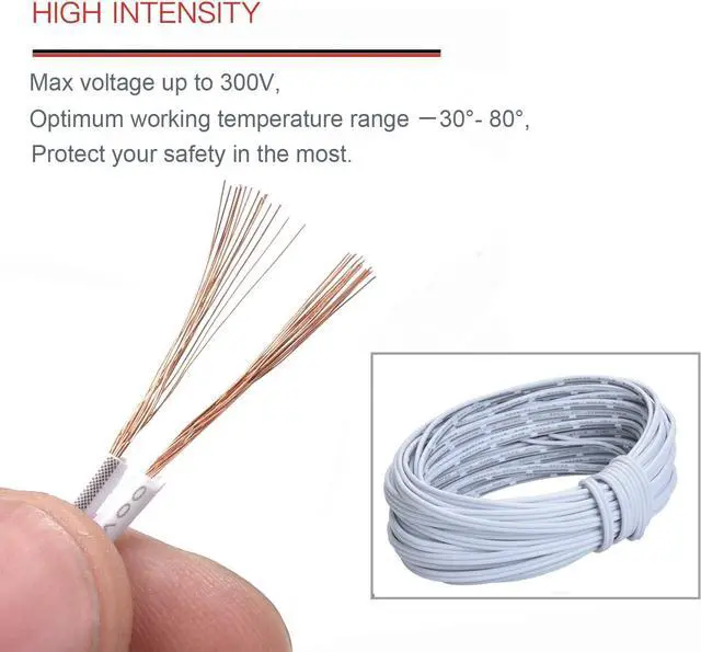 Alt view image 4 of 6 - 20m(66ft) 20AWG 2Pin Extension Cable Wire Cord Line for Single Color LED Strip Ribbon Lights 3528 5050,2 Wire 20-Gauge Parallel Wire