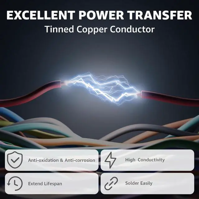 Alt view image 4 of 7 - 50FT 16AWG Electrical Wire, 16 Gauge 2 Conductor Stranded PVC Cord Tinned Copper Low Voltage Cable, Flexible Extension Power Cord for LED Strips, Indoor Lamps, Landscape Lighting, Automotive