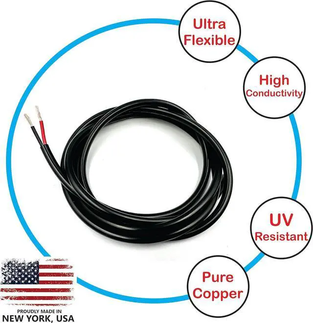 Alt view image 3 of 6 - NATIONAL Wire&Cable - 18 Gauge 2 Conductors Premium Electrical Wire - Made in USA - 18 AWG Wire Stranded PVC Cord Copper Cable 100 Ft. Flexible Low Voltage LED Cable Lamps Lighting Automotive