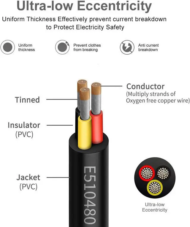 Alt view image 2 of 6 - 18 Gauge 3 Conductor Electrical Wire 25FT, UL 2464 18 AWG 3 Wire Cable Tinned Copper PVC Stranded 18/3 Core Wire for LED Lighting, Outdoor Low Voltage Extension Cable, Automotive etc.