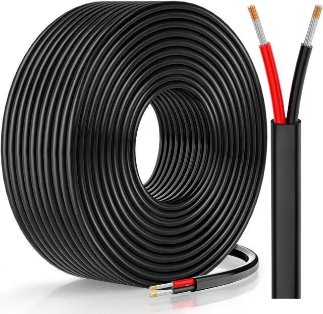Main image of 16 Gauge Wire, 16 AWG Wire 2 Conductor Electrical Wire, Flexible/12V Low Voltage/Oxygen-Free Tinned Copper Stranded PVC Cord, 16/2 Wire for Automotive Marine LED Strips Lighting (50FT-15.25M)
