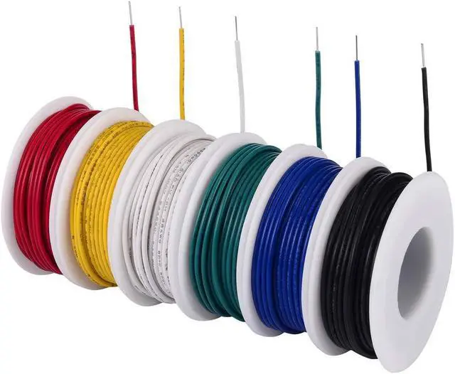 Alt view image 3 of 7 - 22 awg Wire Solid Core Hookup Wires-6 Different Colored Jumper Wire 30ft or 9m Each, 22 Gauge Electronic Wire PVC (OD: 1.60mm) Hook up Wire Kit