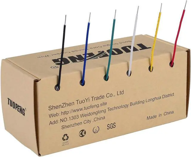 Alt view image 4 of 7 - 22 awg Wire Solid Core Hookup Wires-6 Different Colored Jumper Wire 30ft or 9m Each, 22 Gauge Electronic Wire PVC (OD: 1.60mm) Hook up Wire Kit