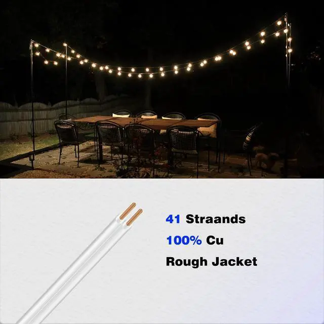 Alt view image 4 of 7 - SPT-2 18/2 Low Voltage Landscape Lighting Copper Wire - 250 Feet White 18 Gauge Wire 2-Conductor - UL Listed 18/2 Wire Electrical Wire