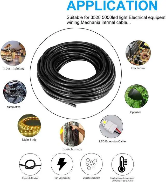 Alt view image 6 of 6 - 22 Gauge 6 Conductor Electrical Wire 25FT, UL 2464 22 AWG 6 Wire Cable Tinned Copper PVC Stranded 22/6 Core Wire for LED Lighting, Outdoor Low Voltage Extension Cable, Automotive etc.