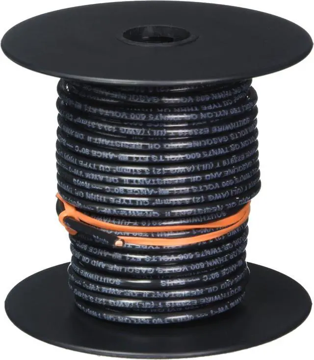 Main image of Southwire 11587383 50 ft. 12 Black Solid CU THHN Wire