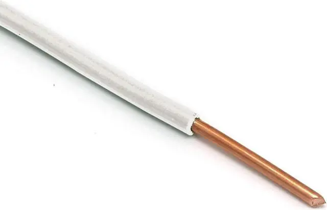 Alt view image 2 of 7 - THE CIMPLE CO 25 Feet (7.5 Meter) - Insulated Solid Copper THHN/THWN Wire - 14 AWG, Wire is Made in The USA, Residential, Commerical, Industrial, Grounding, Electrical Rated for 600 Volts - in White