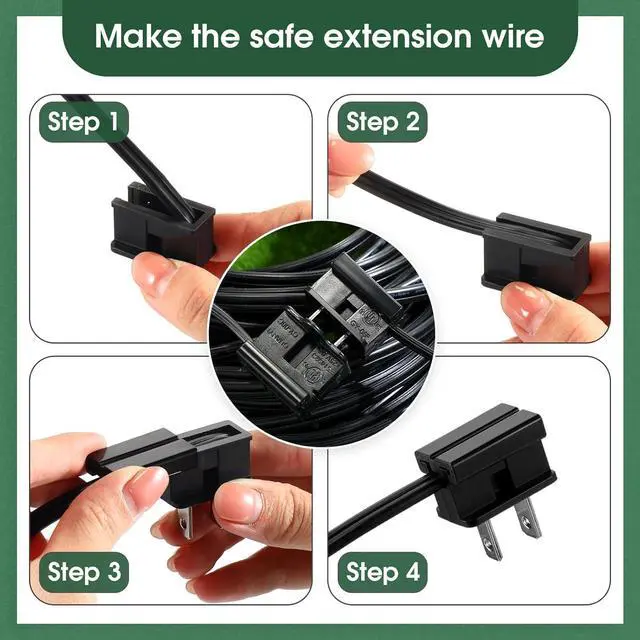 Alt view image 7 of 7 - SPT-1 100 ft 18/2 Wire Electrical Wire with 6 Plugs 18 AWG Wire 18 Gauge Wire for LED Lighting Strip Lamp, Lamp Extension Cable, Residential Outdoor Commercial Industrial, Black
