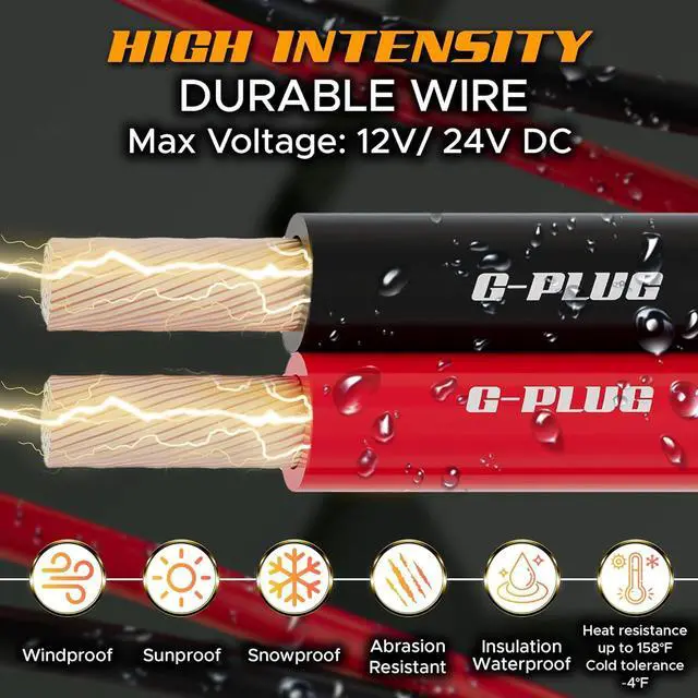 Alt view image 3 of 6 - G-PLUG 12 Gauge Wire, 12 AWG Electrical Wire 100FT, 2 Conductor Red Black Flexible Wire Low Voltage Lights, LED Lighting, Speaker, Automotive, Landscape Wire, Home Outdoor Electrical Cable 12V/24V DC