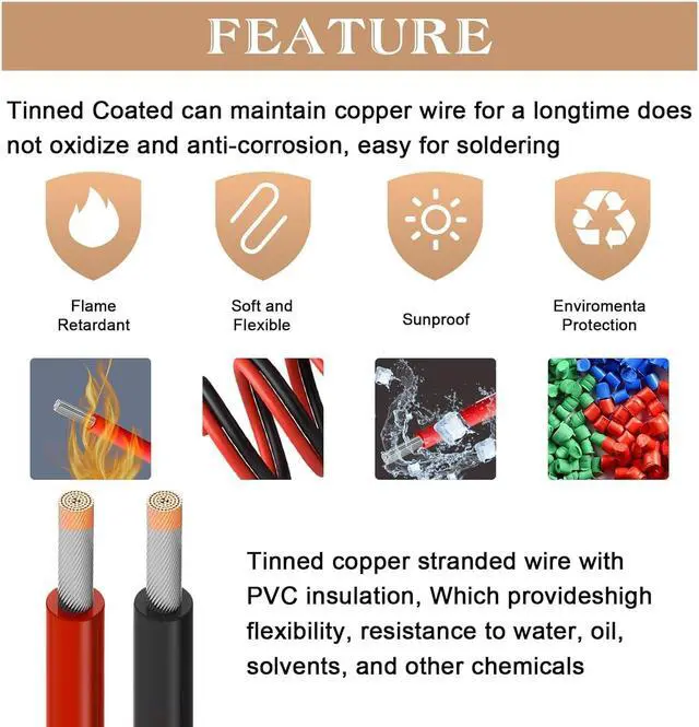 Alt view image 4 of 7 - 18 AWG PVC Electrical Wire,THUN-CT Electrical Wire Kit 6 Colors (20ft Each),Tinned Copper Wire, 18 Gauge Stranded Hook Up Wires Kit