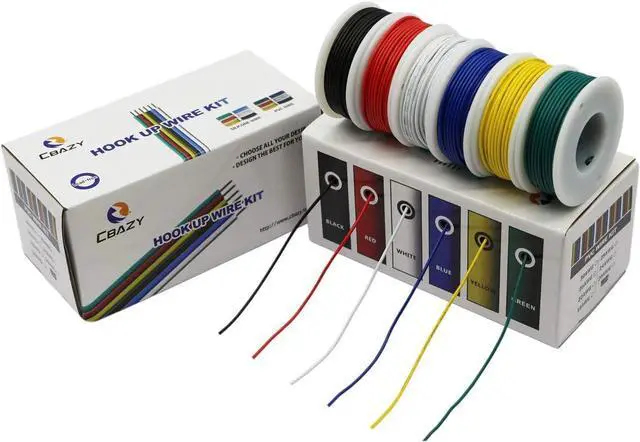 Main image of Electrical Wire CBAZY Hook up Wire Kit (Solid Wire) 22 Gauge 6 Colors 26.2 feet Each Wires 22 AWG