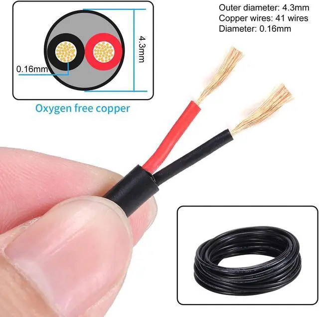 Alt view image 2 of 7 - 18 Gauge 2 Conductor Electrical Wire Stranded PVC Red & Black Cord Pure Copper Cable 10 M / 32.8FT LED Cable Flexible Extension Power Cord for Auto LED Lighting UL Listed (18 AWG)