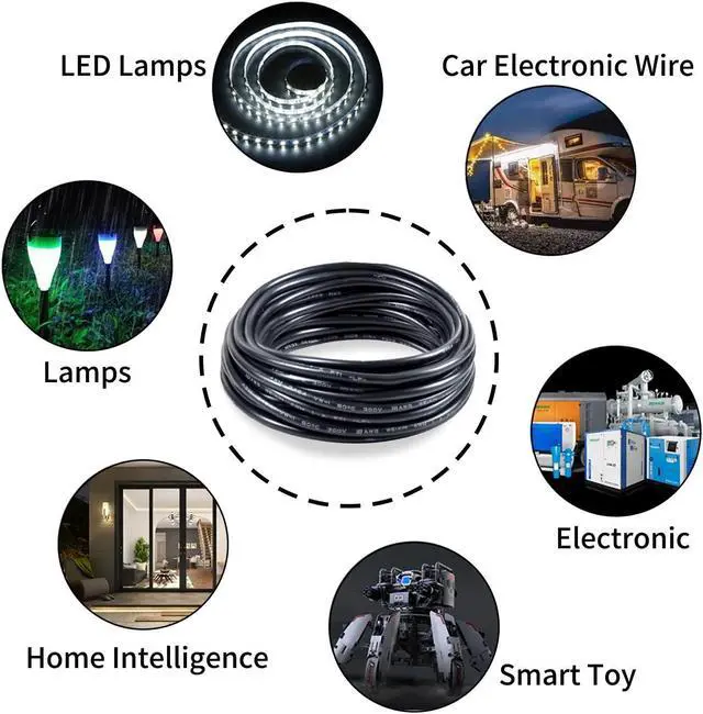 Alt view image 6 of 7 - 18 Gauge 2 Conductor Electrical Wire Stranded PVC Red & Black Cord Pure Copper Cable 10 M / 32.8FT LED Cable Flexible Extension Power Cord for Auto LED Lighting UL Listed (18 AWG)