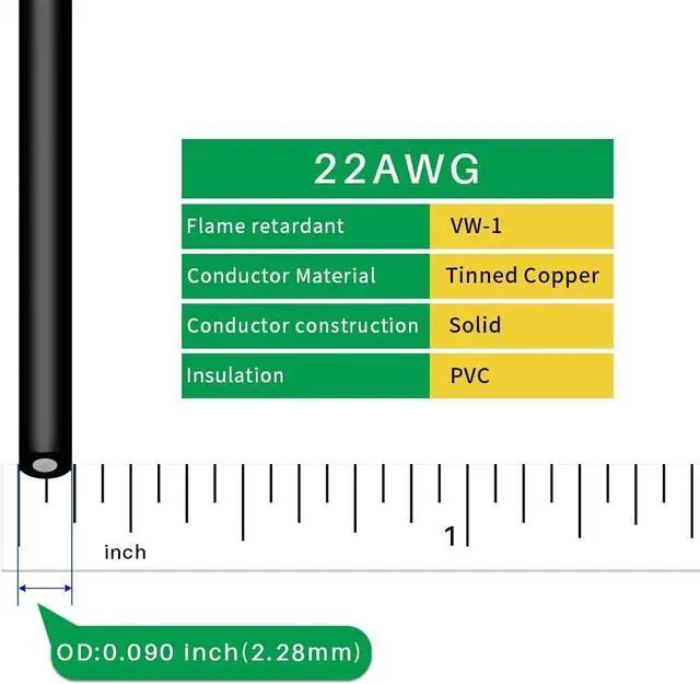 Alt view image 2 of 4 - 22 Gauge PVC 1007 Solid Electric Wire Red and Black Each 100 ft 22 AWG 1007 Hook Up Wire 300V Solid Tinned Copper Wire