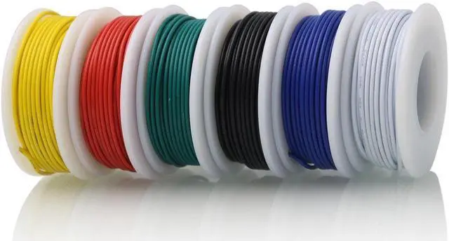 Alt view image 2 of 7 - Hook up Stranded Wire Kit 20 Gauge 6 Colors 19.6 feet Each Electrical Wire 20 AWG PVC Wire