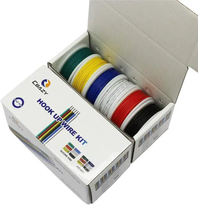 Alt view image 3 of 7 - Hook up Stranded Wire Kit 20 Gauge 6 Colors 19.6 feet Each Electrical Wire 20 AWG PVC Wire