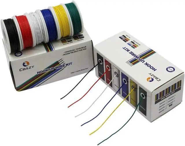 Alt view image 5 of 7 - Hook up Stranded Wire Kit 20 Gauge 6 Colors 19.6 feet Each Electrical Wire 20 AWG PVC Wire
