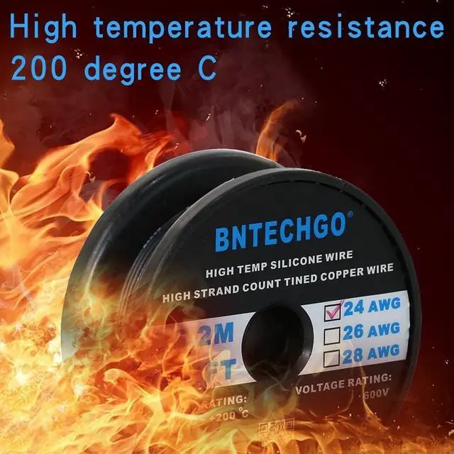 Alt view image 5 of 7 - BNTECHGO 24 Gauge Silicone Wire Spool 250 ft Black Flexible 24 AWG Stranded Tinned Copper Wire
