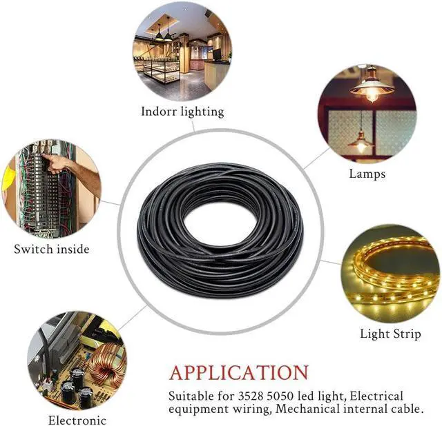 Alt view image 7 of 7 - 20 Gauge Electrical Wire 8 Conductor, 20AWG 50FT Thermostat Wire PVC Stranded, 20/8 Low Voltage LED Cable, Flexible Extension Power Cord, Tinned Copper Cable Hookup Wire