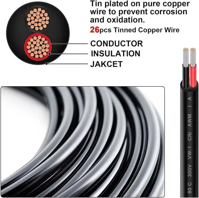Alt view image 2 of 7 - 16 Gauge Electrical Wire, 30FT Stranded Tinned Copper Wire, Flexible 16 AWG Wire for LED Strips Lamp Lighting Marine Automotive (16 Gauge, 30FT)