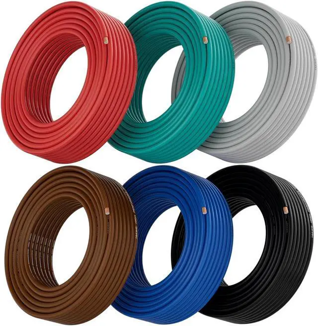 Main image of 16 Gauge Wire (6-Pack Black/Red/Grey/Blue/Green/Brown, Each 100 FT), Low Voltage Automotive Primary Harness Wire for Battery, Car Audio, Remote Trailer, Security Alarm, Hook Up Wiring, 16AWG CCA, DIY