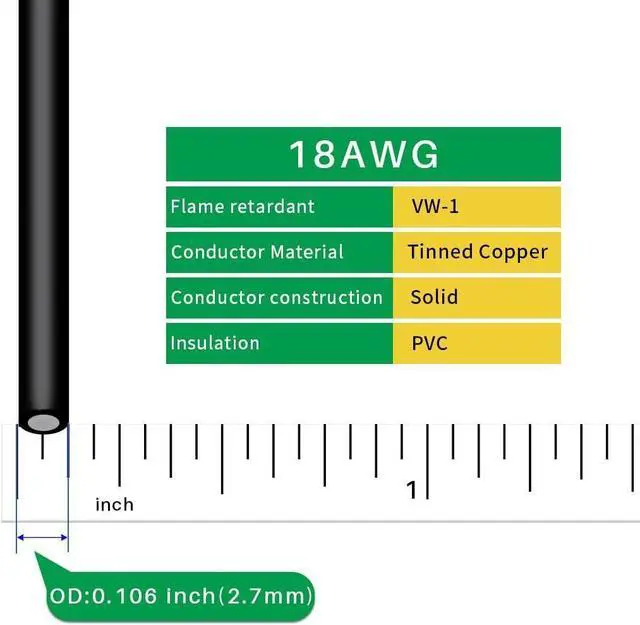 Alt view image 2 of 4 - 18 Gauge PVC 1007 Solid Electric Wire Red 50 ft and Black 50 ft 18 AWG 1007 Hook Up Wire 300V Solid Tinned Copper Wire