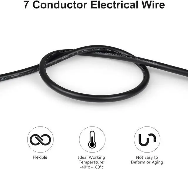 Alt view image 4 of 6 - 20 Gauge 7 Conductor Electrical Wire, 16.4FT 20AWG PVC Thermostat Wire, Low Voltage Landscape Wire, Flexible Cord for Extension Cable Automotive Garden Bell Speaker